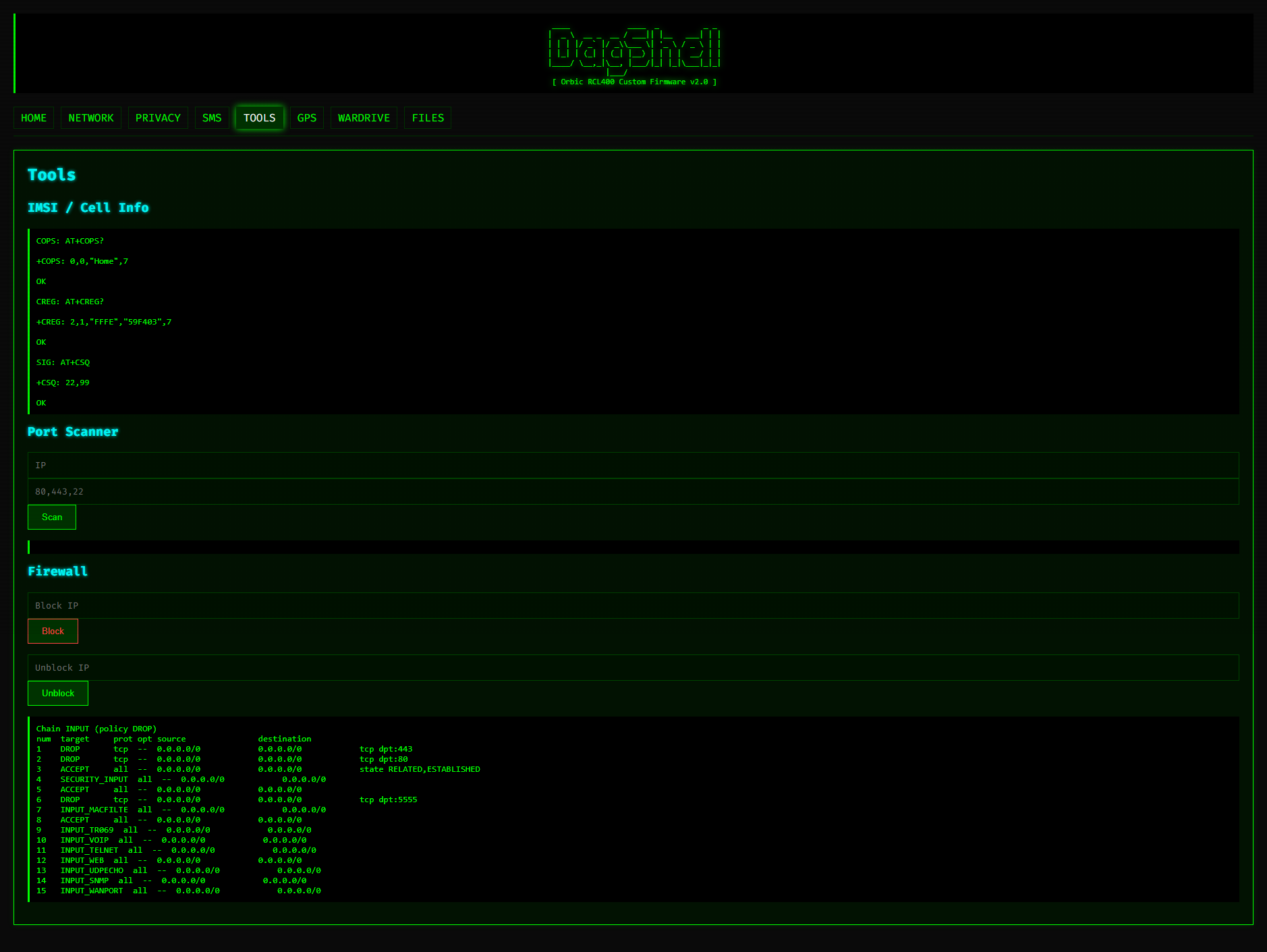 DagShell Tools Page Screenshot